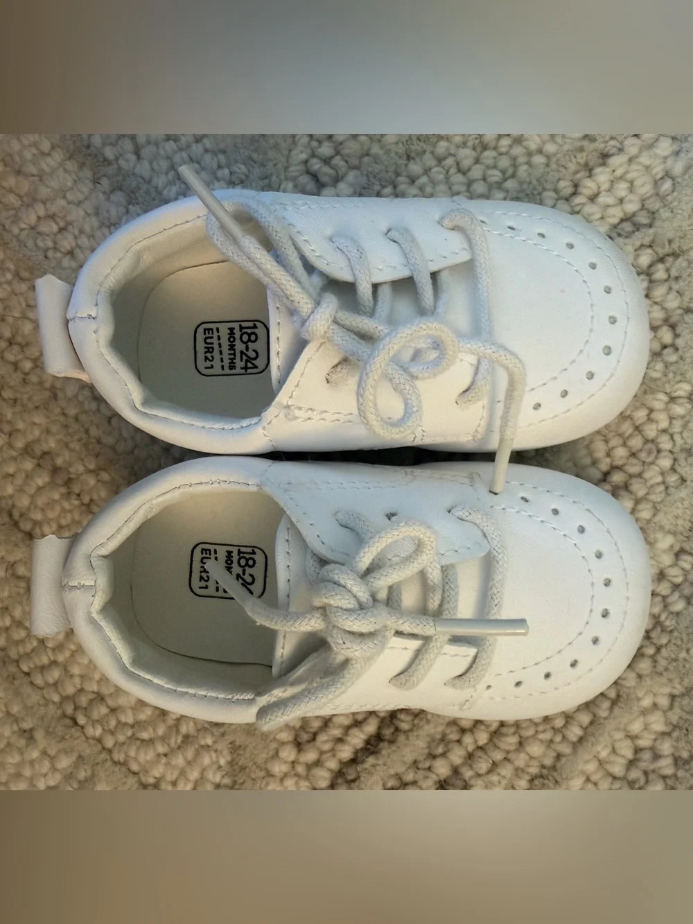 White Baby Lace-Up Shoes